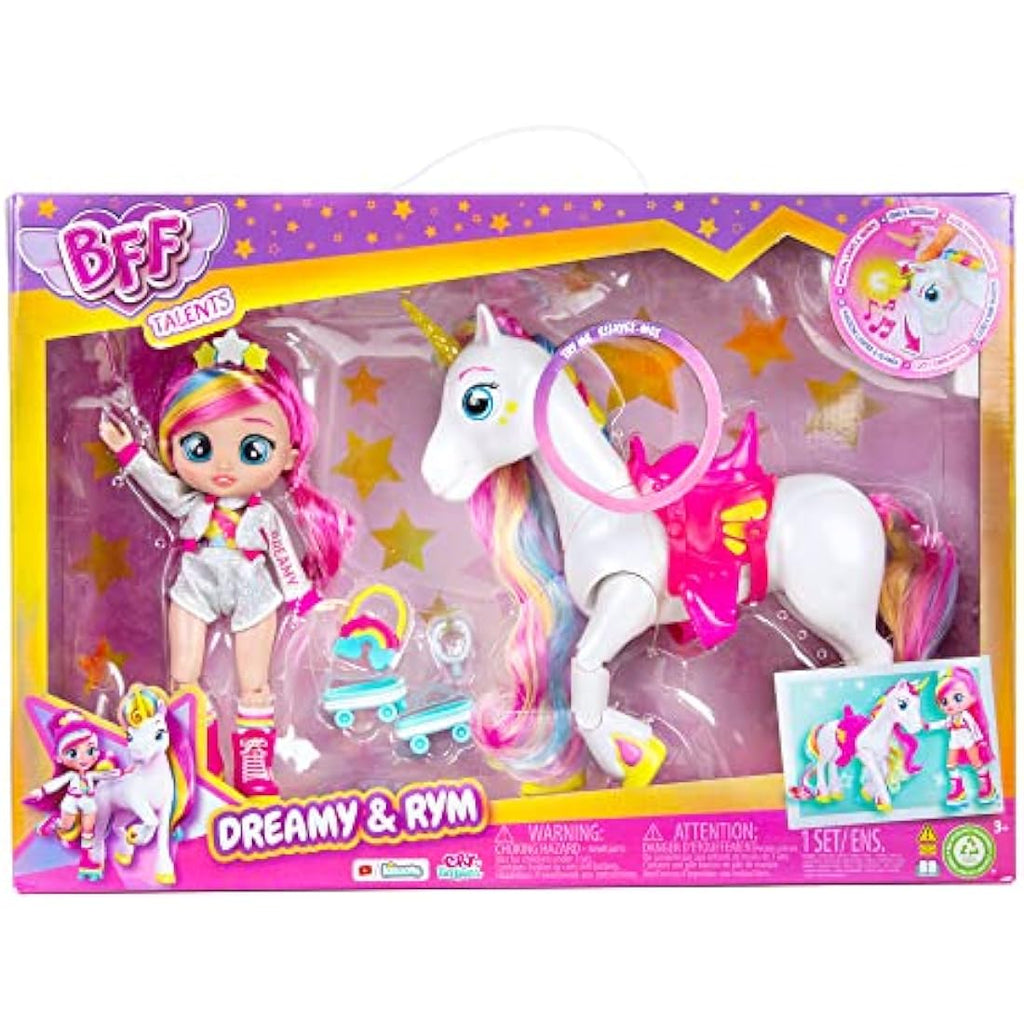 BFF by Cry Babies Dreamy & Rym Deluxe Pack: Doll & Light-Up Unicorn