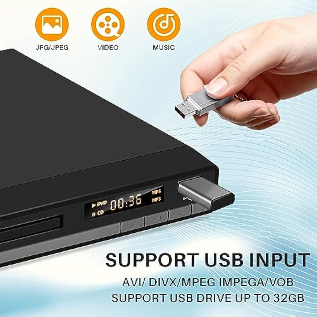 OKYUK Region Free DVD Player | 1080P HD Upscaling with HDMI & RCA Cables