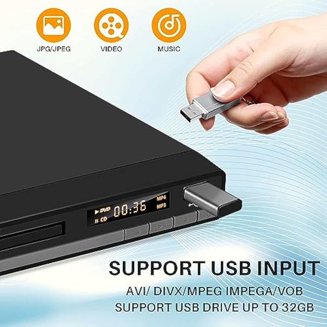 OKYUK Region Free DVD Player | 1080P HD Upscaling with HDMI & RCA Cables
