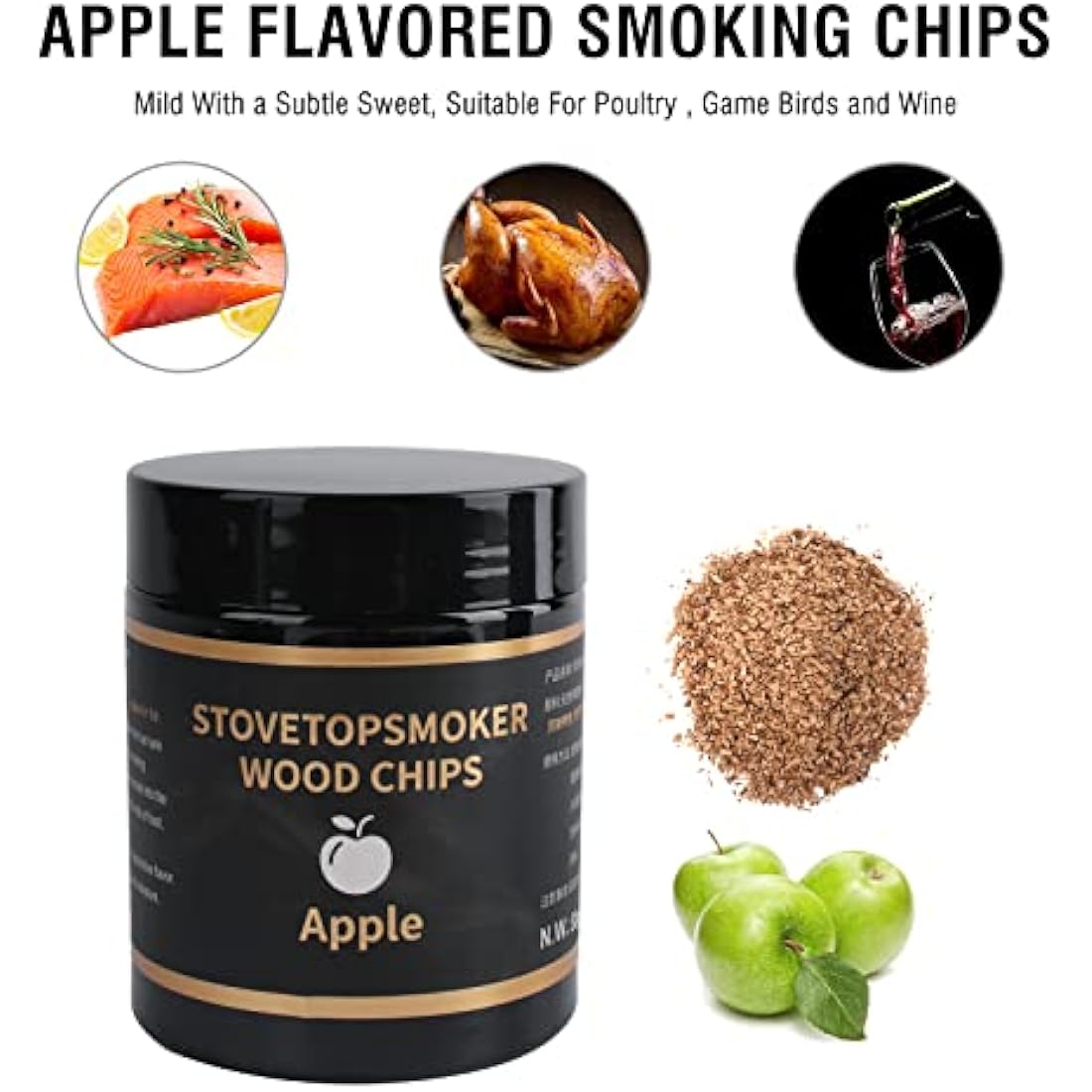 BORUiT Smoker Wood Chips - 4 Flavor Variety Pack for BBQ and Cocktails
