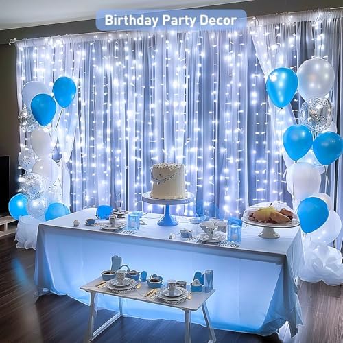Yowin 2 Pack Curtain Lights – 600 LED 6m x 3m Waterproof Fairy Lights, White