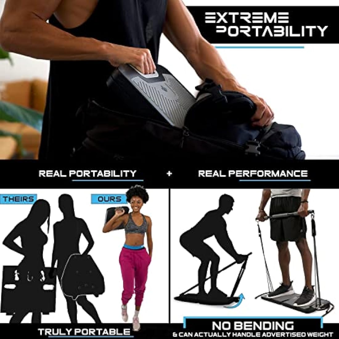 EVO Gym Tragbares All-in-One Krafttrainingsgerät mit Widerstandsbändern