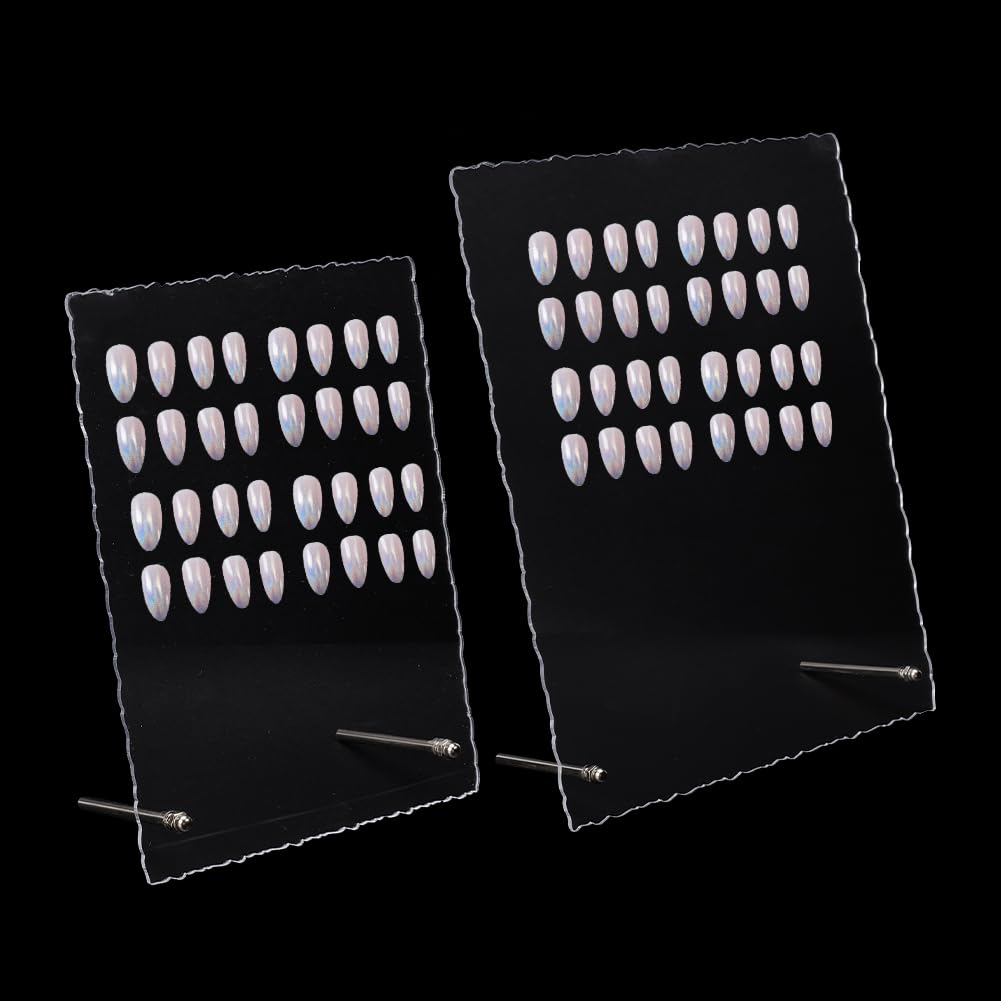 DELORIGIN Acrylic Nail Art Display Board – 2pcs Clear Manicure Organizer