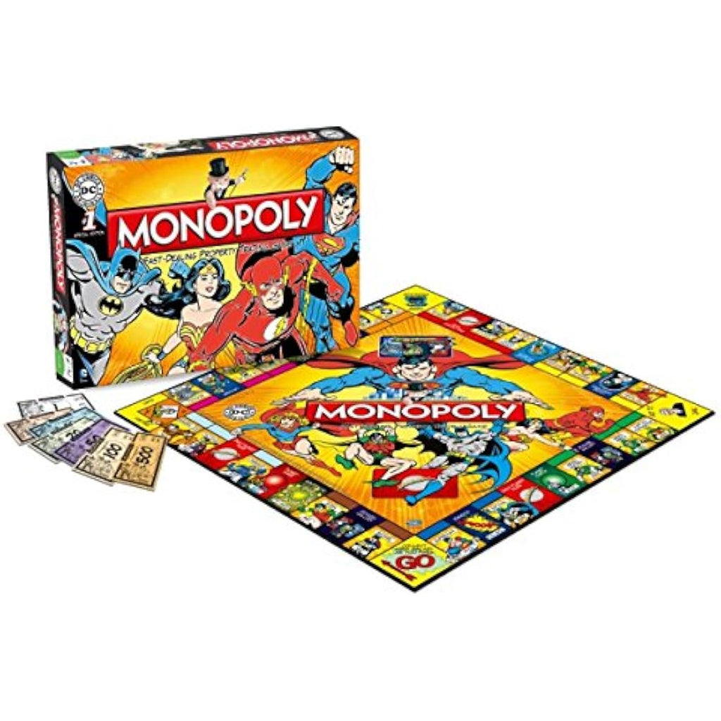 DC Comics Retro Monopoly Board Game – Classic Tabletop Family Game