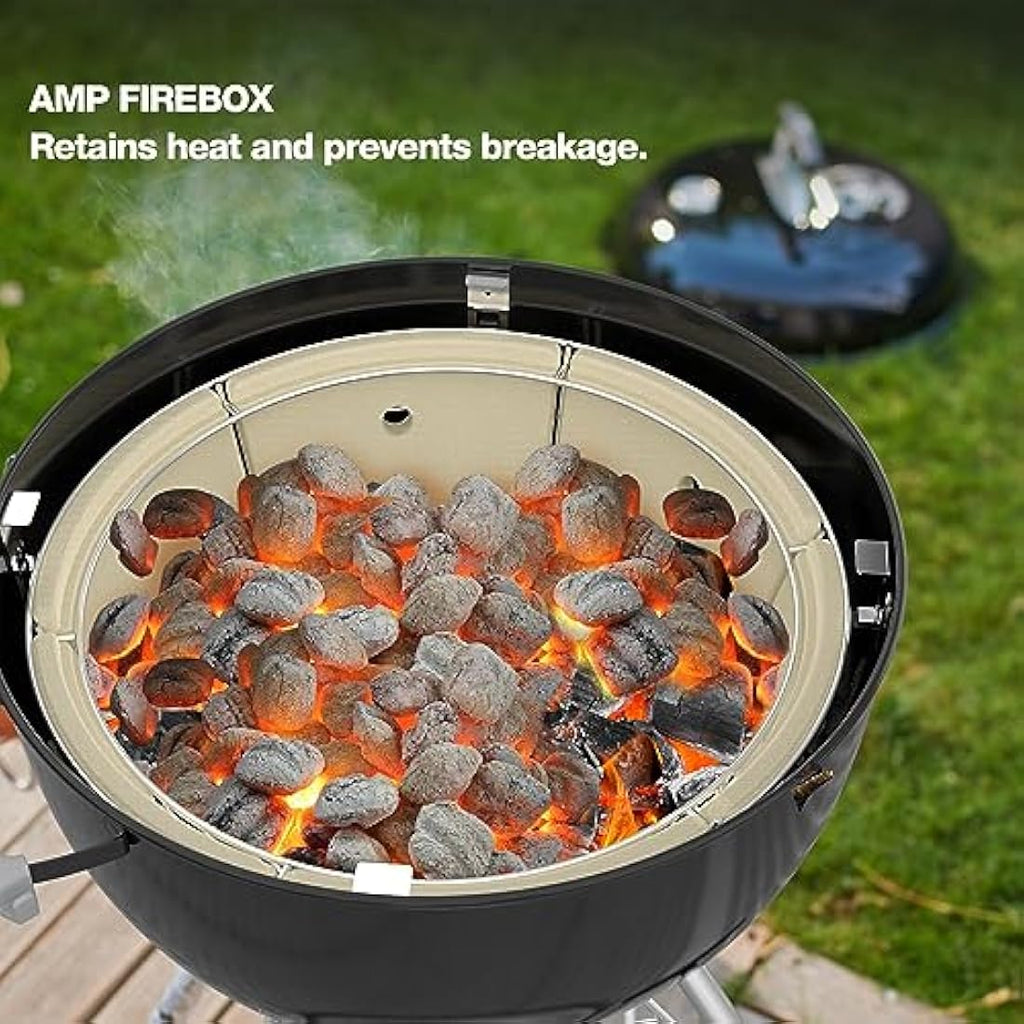 Onlyfire Charcoal Firebox Kit with Heat Stone for Weber 22-Inch Kettle