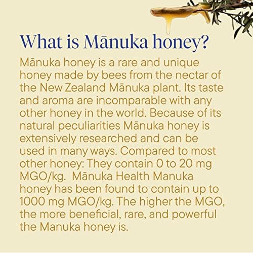 Manuka Health MGO 250+ Manuka Honey – 100% Pure New Zealand Honey, 250g