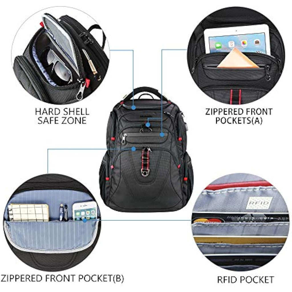 KROSER 17.3 Inch Laptop Backpack – TSA Travel Bag with RFID & USB Port