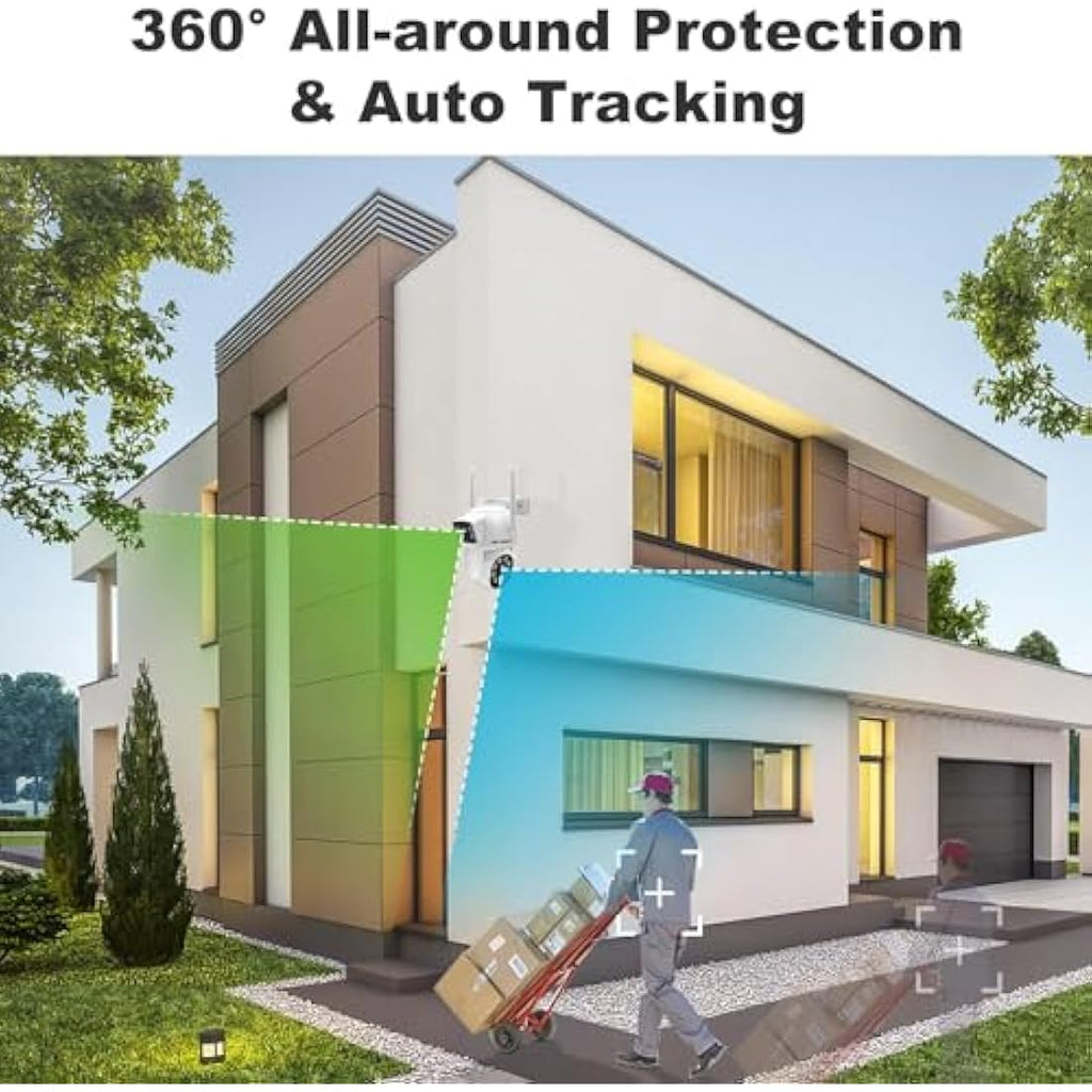 GENBOLT Dual Lens PTZ WiFi Security Camera – Outdoor PoE CCTV with Tracking