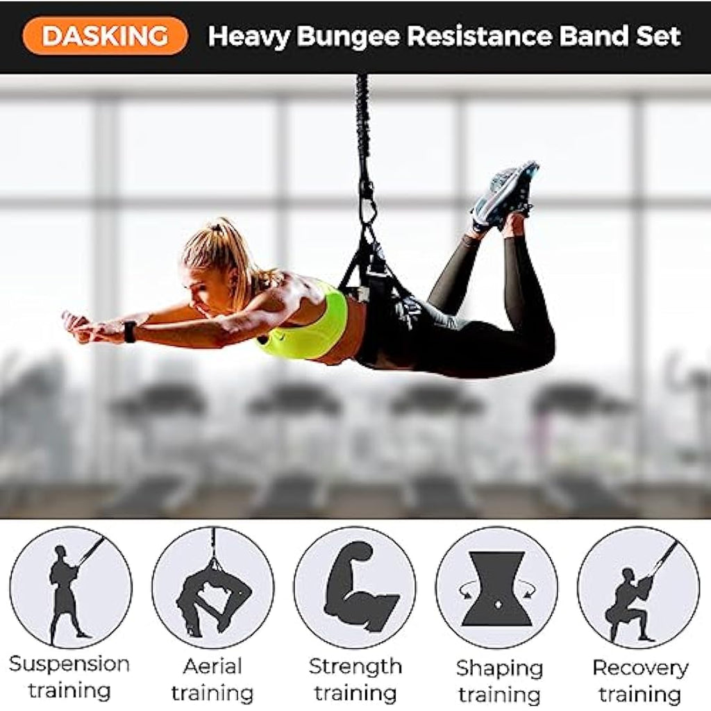 DASKING Heavy Bungee Resistance Band Set | Professional Yoga Dance Rope