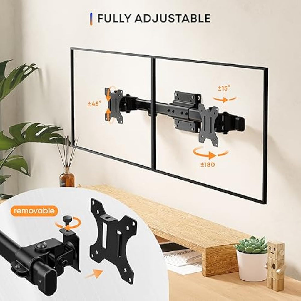 Dual Monitor Wall Mount – VESA Adapter for 13-27" Displays