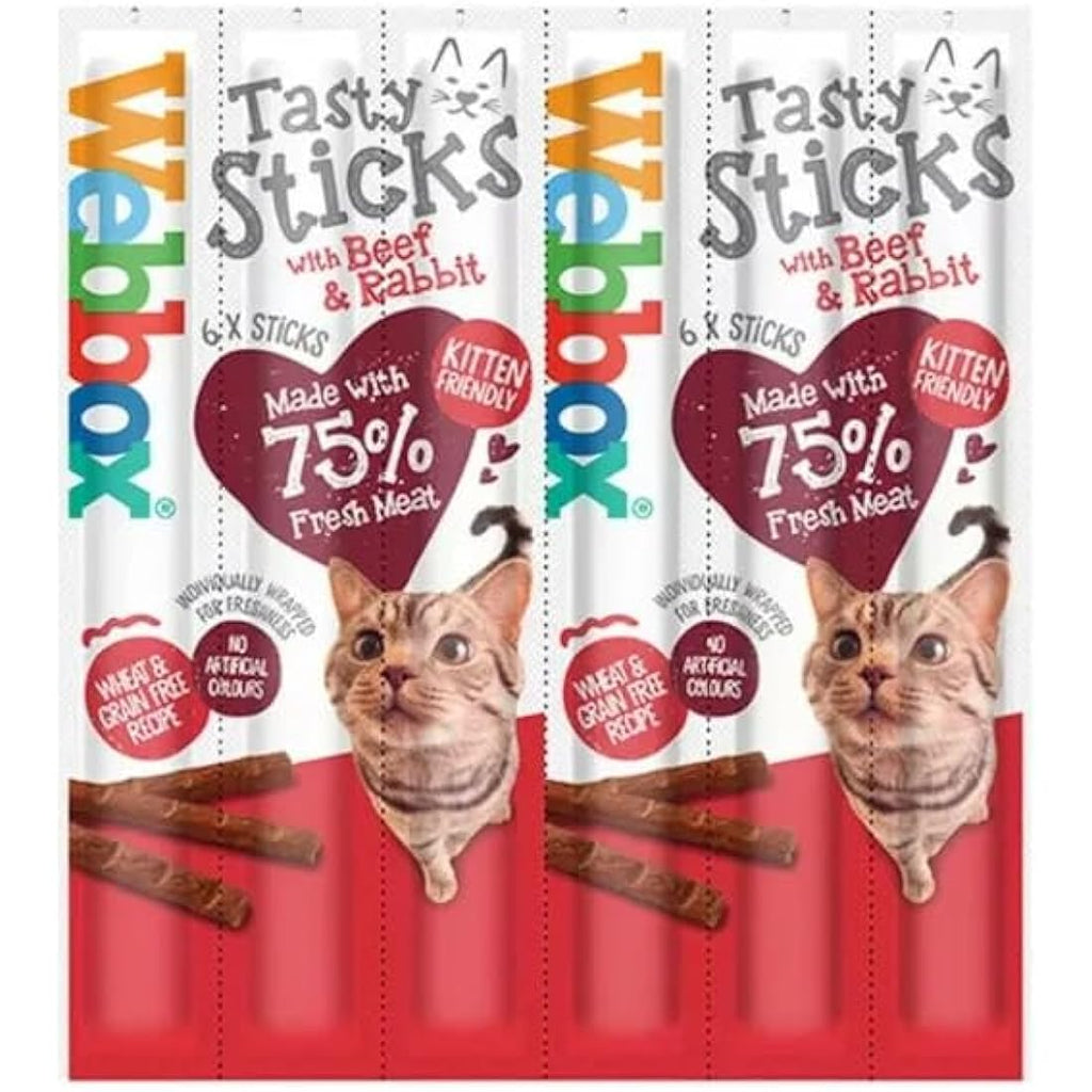 Webbox Meaty Cat Sticks - 6 Pack Mixed Meat Treats for Cats & Kittens