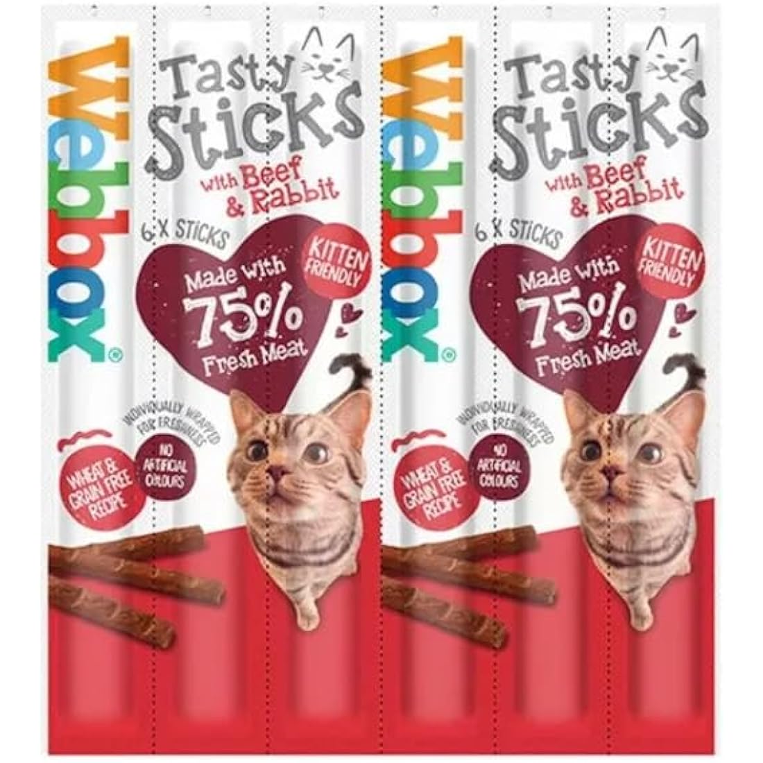 Webbox Meaty Cat Sticks - 6 Pack Mixed Meat Treats for Cats & Kittens