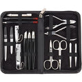 3 Swords Germany 16-Piece Manicure & Pedicure Kit | Black Leather Case