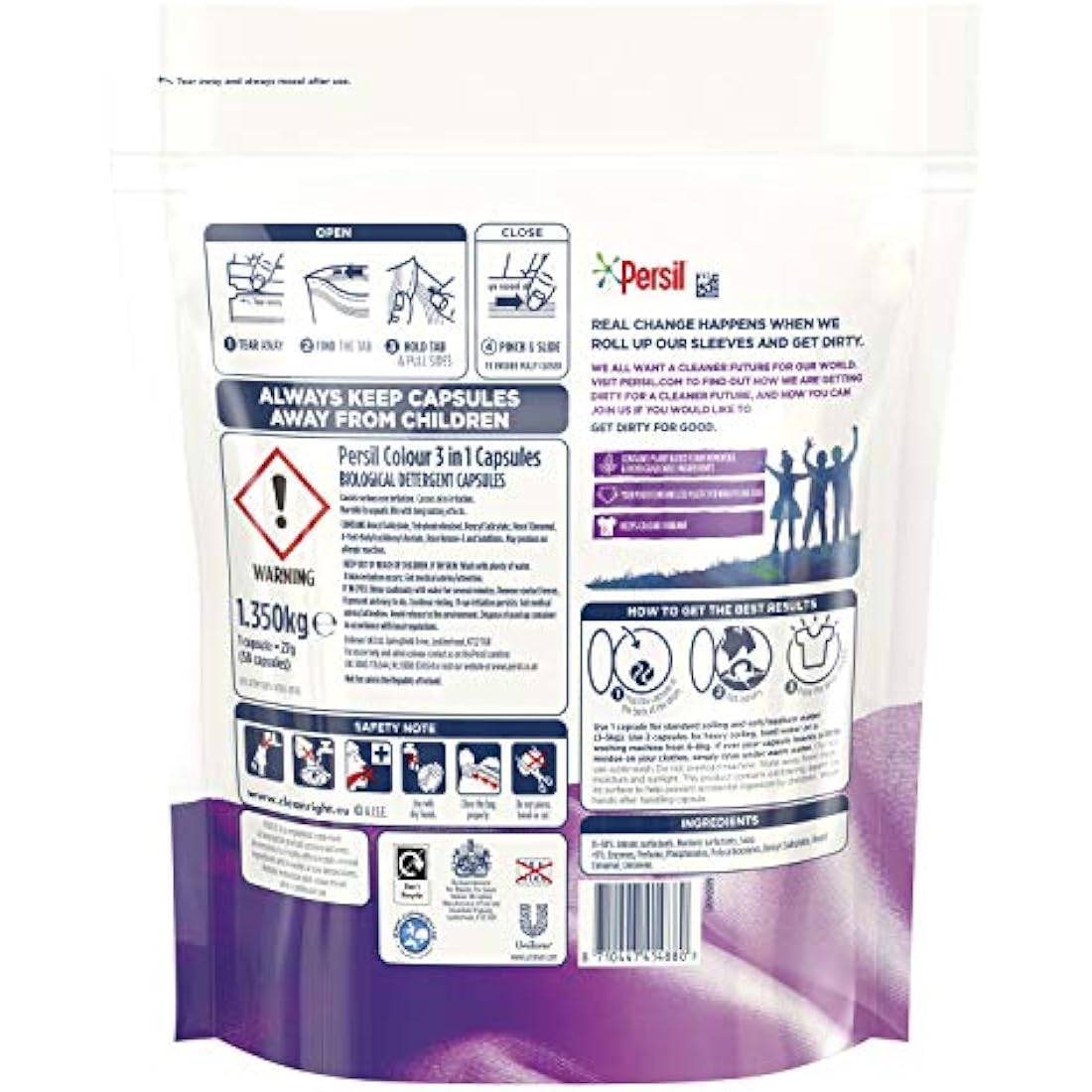 Persil 3 in 1 Colour Laundry Detergent Capsules - 50 Wash Mega Pack