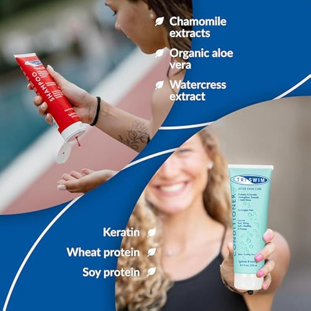 TRISWIM Chlorine Removal Shampoo & Conditioner Bundle - 250ml Vegan Duo