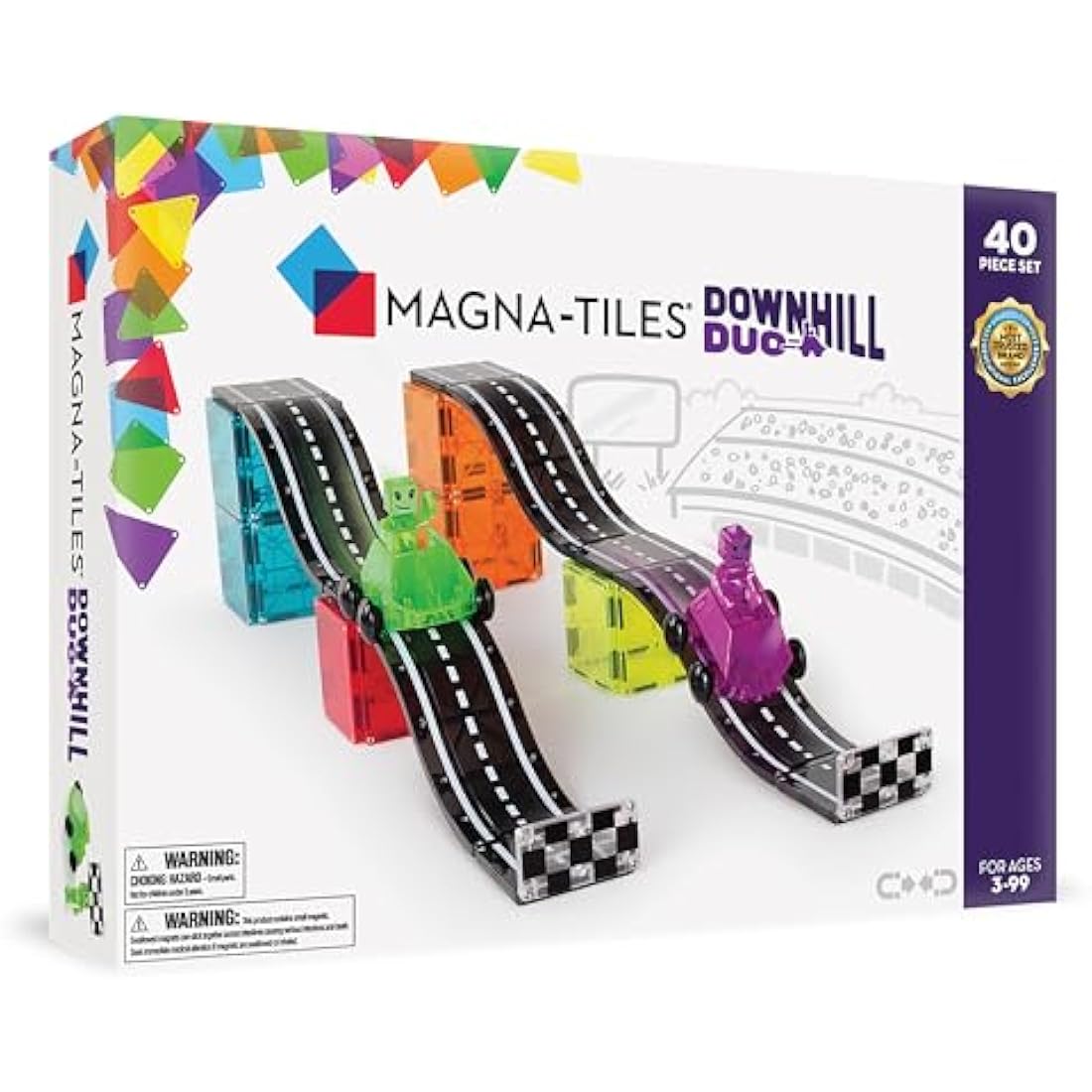Magna-Tiles Downhill Duo 40-Piece Magnetic Building Set with Ramps