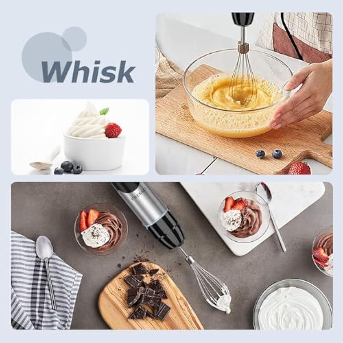 FRESKO 4-in-1 Immersion Hand Blender | 1000W Stainless Steel Stick Blender