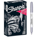 Sharpie Metallic Permanent Markers | Fine Point Silver Ink | 12 Count