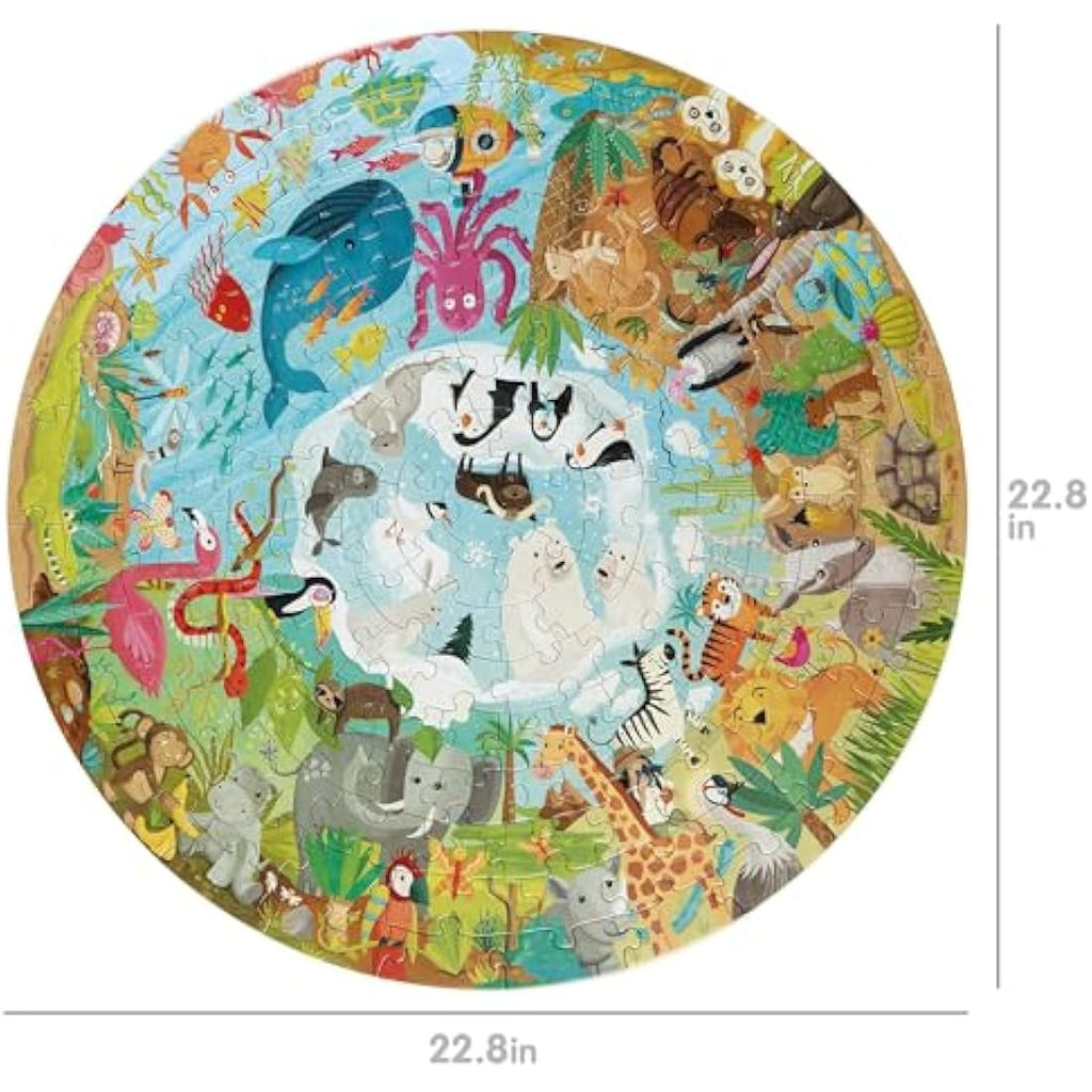 boppi Animals of the World 150 Piece Round Jigsaw Puzzle for Kids 5+