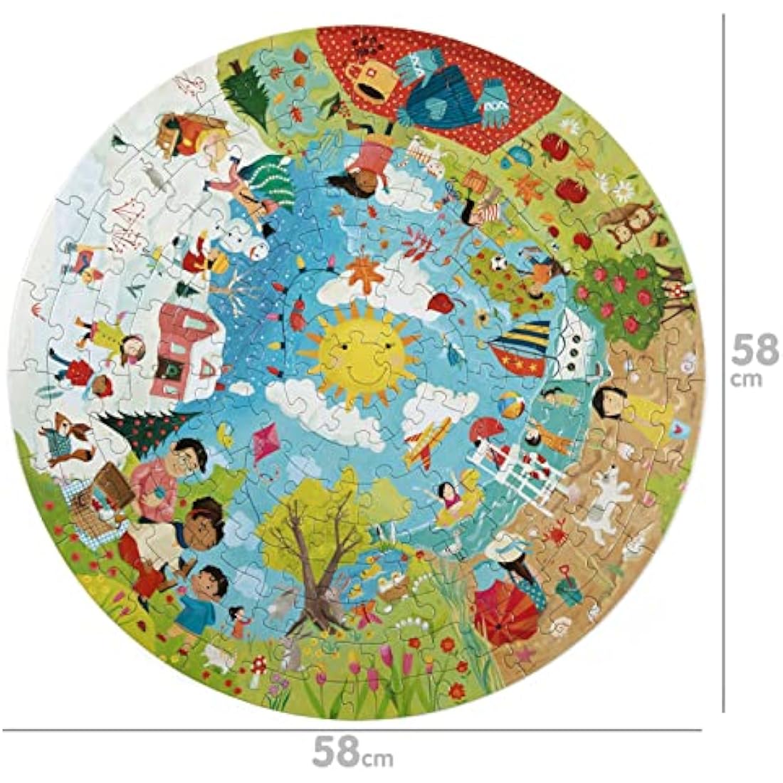 Boppi 150 Piece Round Jigsaw Puzzle for Kids 5-8 – Recycled Seasons