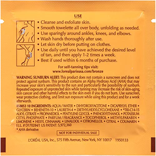 L'Oréal Paris Sublime Bronze Sunless Tanning Towelettes – 6 ct.
