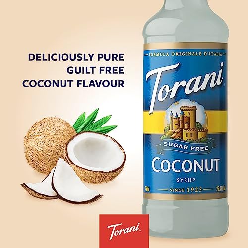 Torani Sugar Free Coconut Coffee Syrup - 4 x 750ml Vegan Drink Mixer Set
