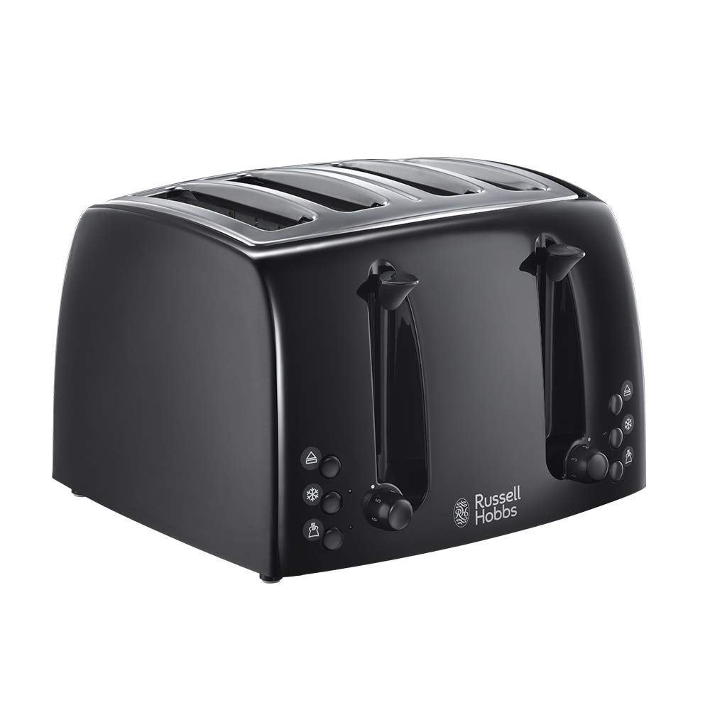 Russell Hobbs Textures 4-Slice Toaster | Extra Wide Slots – Black