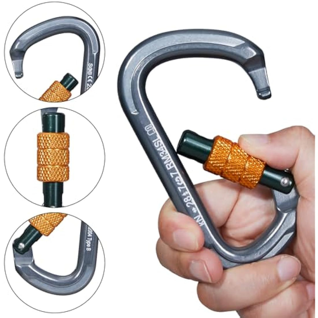 Auto Locking Climbing Carabiner | 22KN Aircraft Aluminum