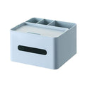 HornTide 5-in-1 Tissue Box & Desk Organizer Caddy - HIPS Plastic, Blue