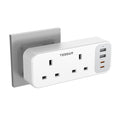 TESSAN Double UK Plug Adaptor with 4 USB Ports (2 USB-C) – 13A Fuse