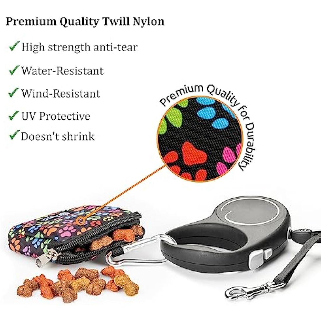 Dog Treat Training Pouch – Small Travel Walking Bag (Pawprint)
