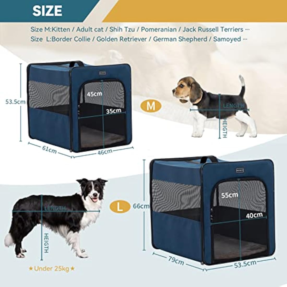 Petsfit Collapsible Soft Dog Crate – Portable Travel Kennel with Mat