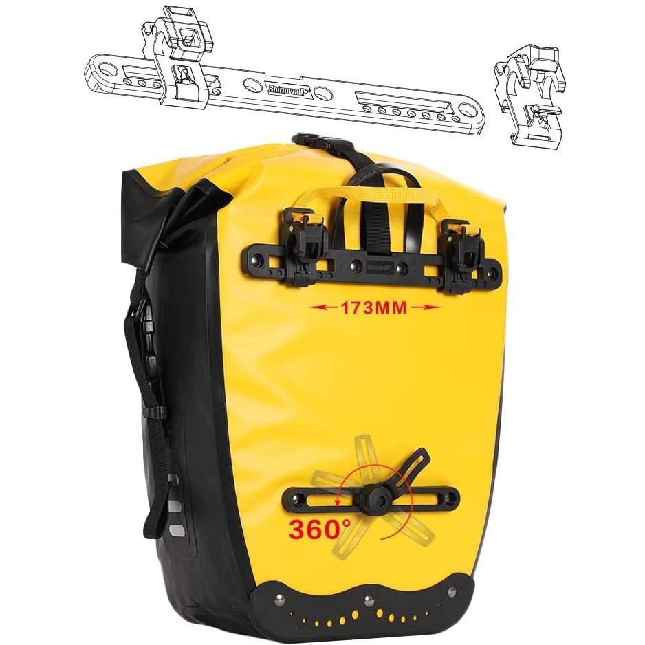 Rhinowalk 27L Waterproof Bike Pannier Bag | Bicycle Rear Rack Cargo Bag