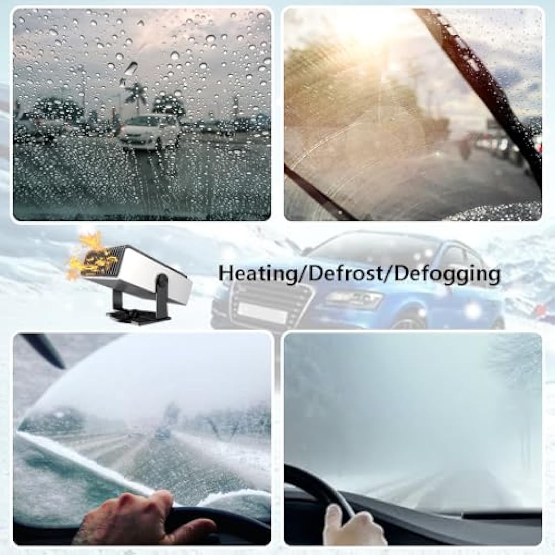 Baceyong 12V 150W Car Heater | Portable Windscreen Defogger & Fan