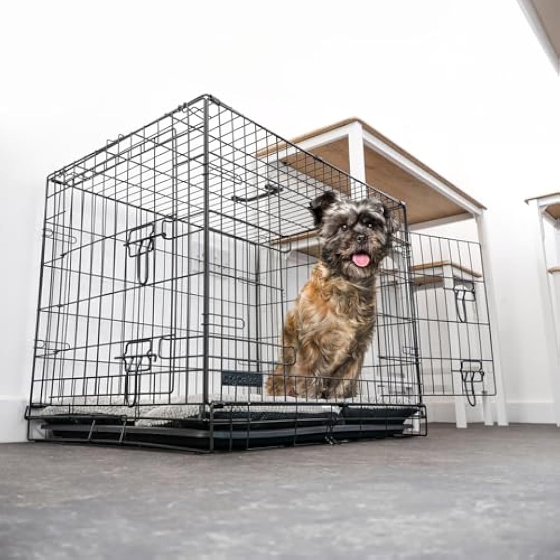 30-Inch Medium Foldable Dog Crate | 2-Door Metal Kennel