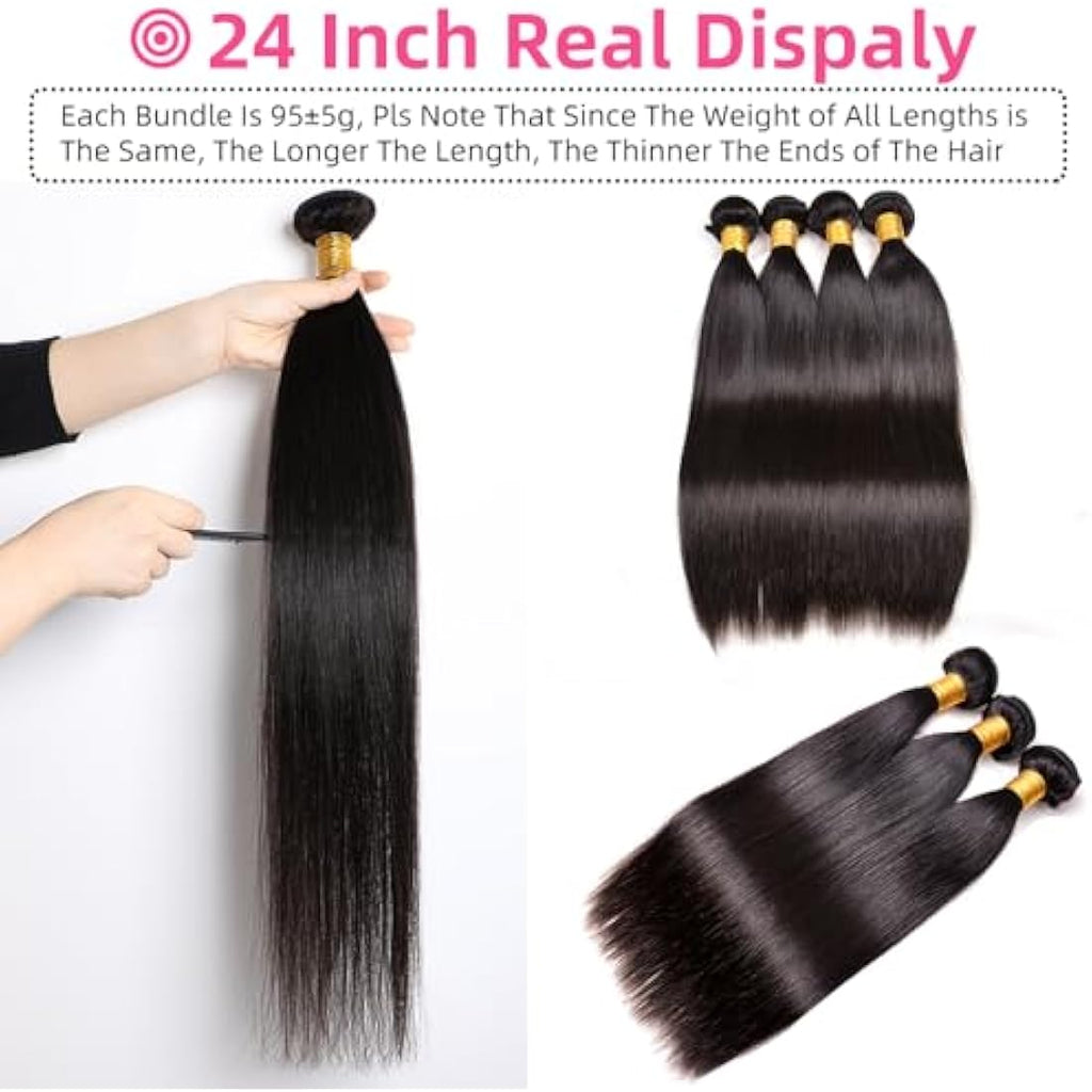 PerisModa Brazilian Straight Human Hair Bundles - 12A Virgin Weave
