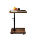 Aegistus C Table End Table Adjustable Height, 360°Swivel TV Tray Table for Small Spaces with 4 CastersWalnut Brown
