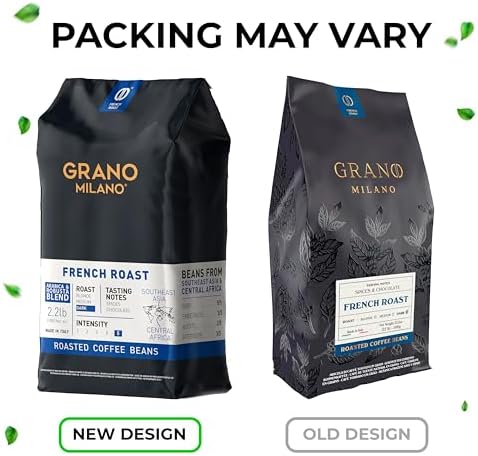 Grano Milano Robusta Coffee Beans – 1kg Dark French Roast Extra Strong