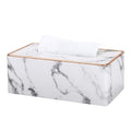 KINGFOM Marble PU Leather Tissue Box Cover – Rectangle Holder for Office