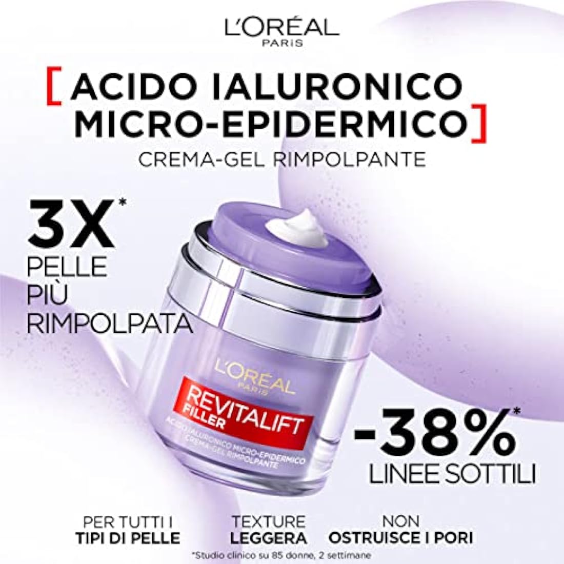 L'Oréal Paris Revitalift Filler Plumping Gel Cream - 2x 50ml Jars