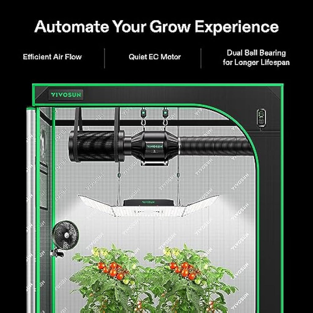 VIVOSUN AeroZesh T4 4" Inline Fan & Carbon Filter Grow Tent Ventilation Kit