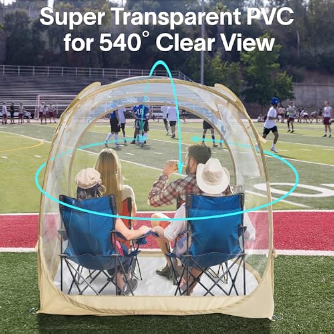 EighteenTek 4-Person Pop Up Sports Tent – All-Weather Bubble Shelter