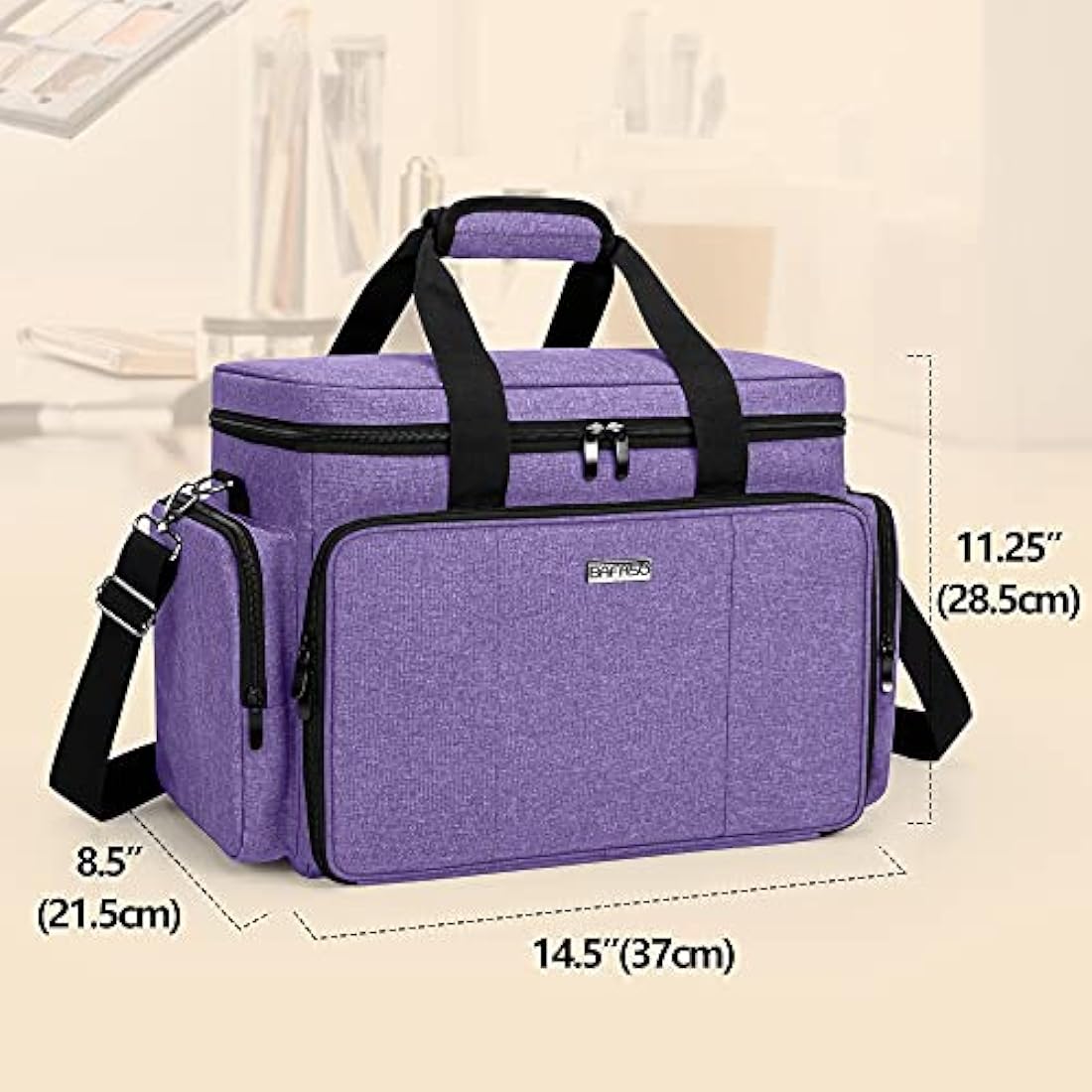 BAFASO Large Travel Makeup Bag | Professional Cosmetic Case - Purple