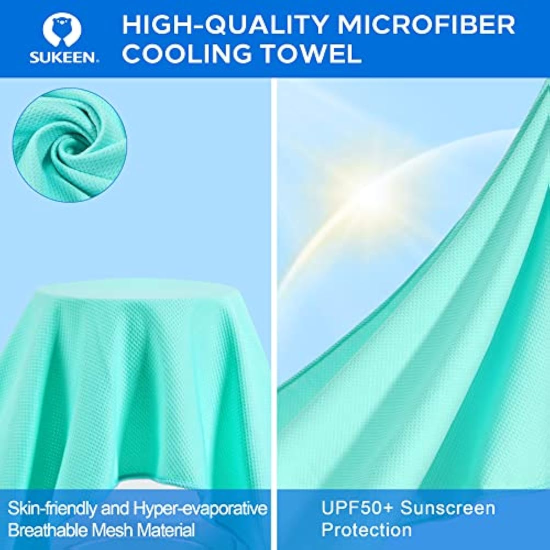 Sukeen Cooling Towel 20 Pack | Microfiber Ice Towels for Sports & Gym