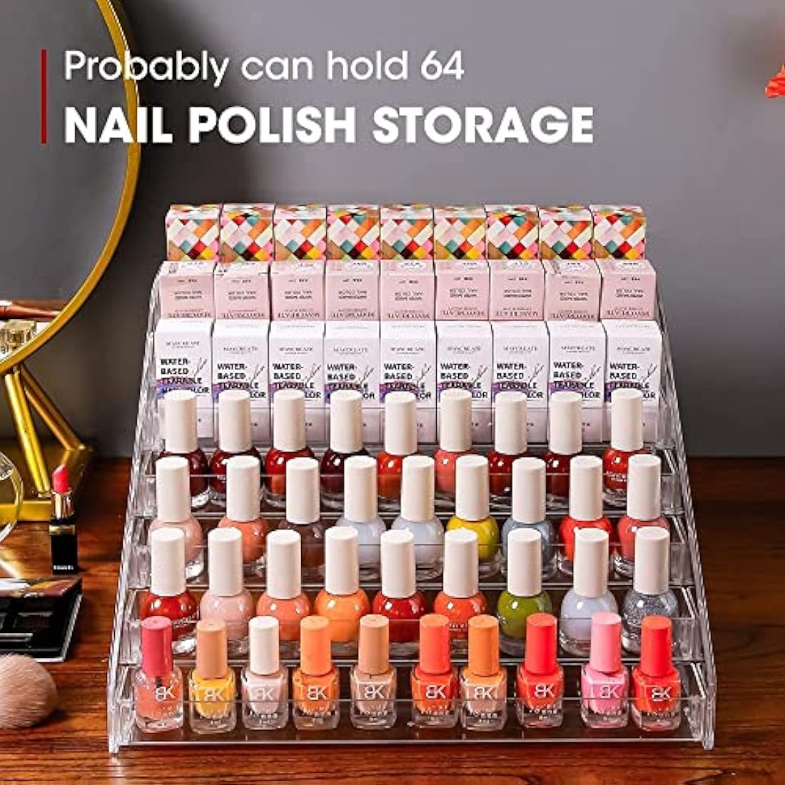 Acrylic Nail Polish Organizer – 7-Tier 168 Bottle Display Rack