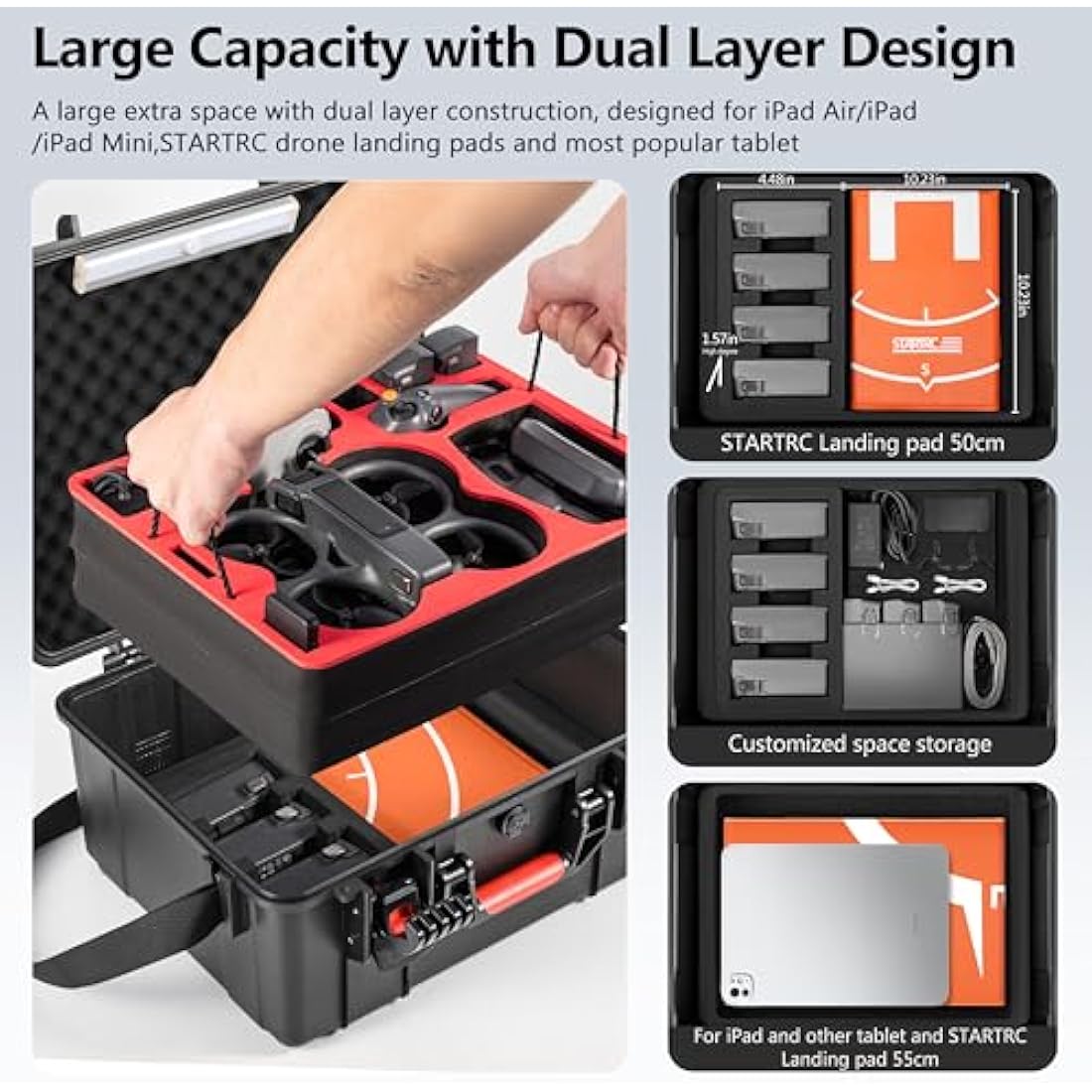 STARTRC DJI Avata 2 Waterproof Hard Case - Dual Layer Carrying Case