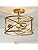 Jolof Store Gold 3-Light Semi-Flush Mount Farmhouse Industrial Chandelier