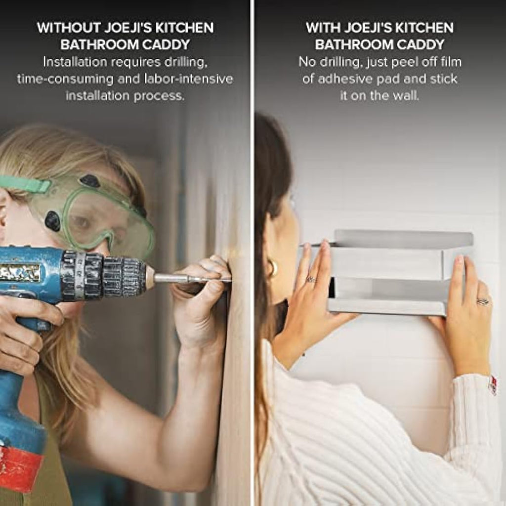 Joejis Shower Caddy - 2 Pack Stainless Steel Adhesive Storage Shelves