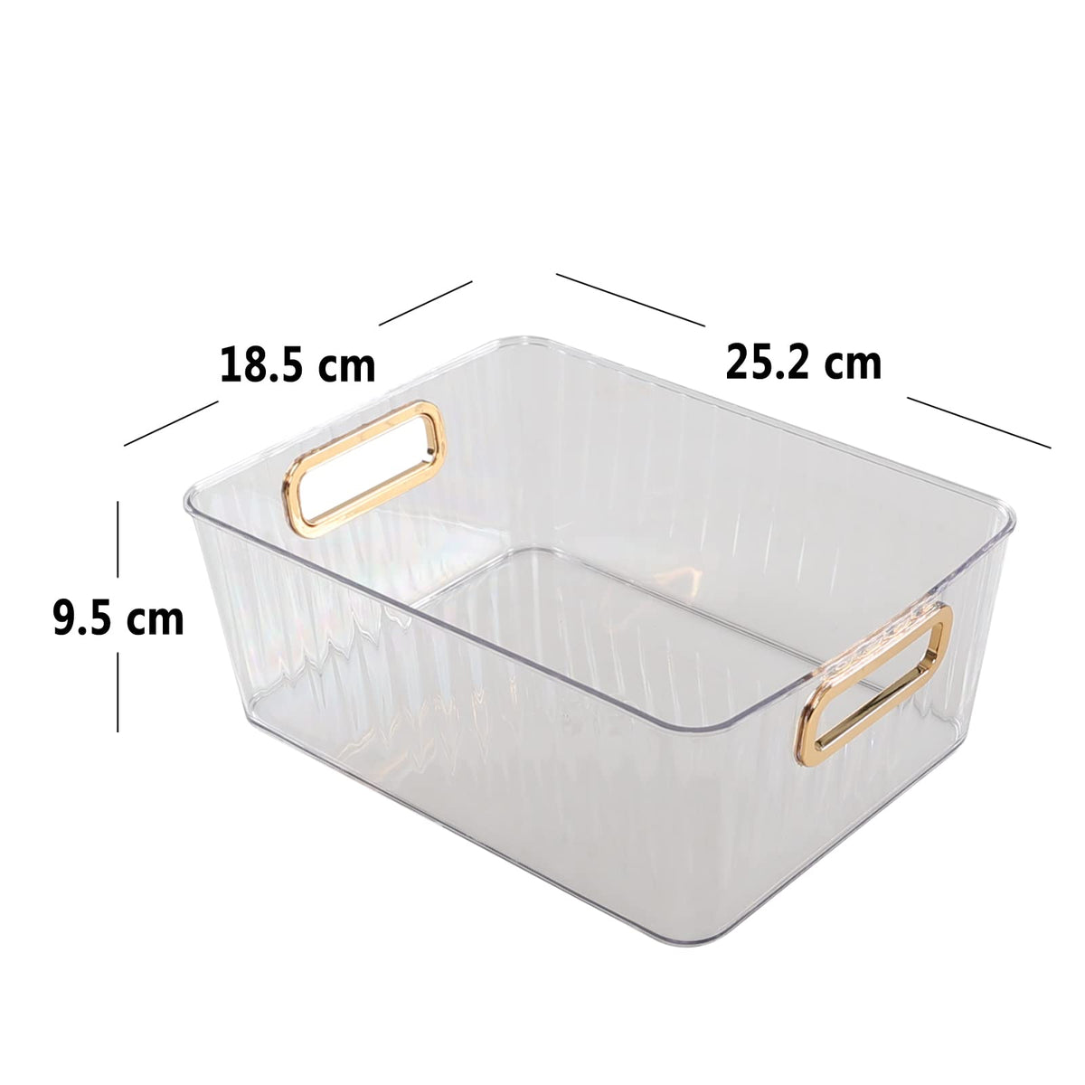 Ortodayes Clear Pantry Organiser Basket Bin, Fridge Organiser with Handles Set of 4 - image 2