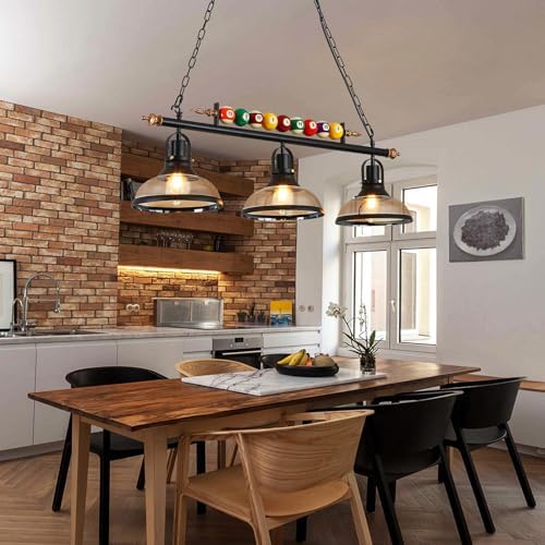 Retro Industrial Billiard Pendant Light | Black Iron Chandelier